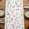thumbnail image 5 of Table Runners 90 Inches Long Dress Scarves, Spring Floral Farmhouse Coffee/Dining/Kitchen Table Runner for Living Room, Pink Flowers Sage Green Plaid Pastoral 13x90 Inch, 5 of 9