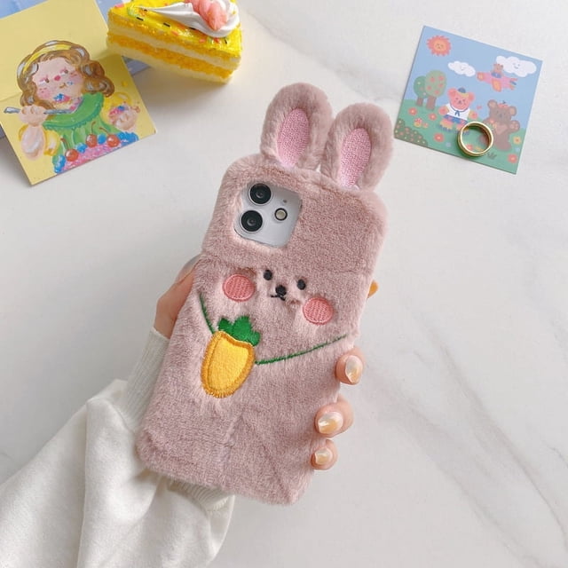 Oso de peluche para iPhone 11/12Pro, funda para teléfono Apple XSmax, 8Plus, bordado 13, pareja