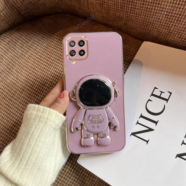 Funda con soporte de silicona para Samsung Galaxy, carcasa de lujo con soporte de astronauta M 53 32 23 33 para Samsung Galaxy A12 A22 4g 5g A51 A71 A31 M53 M23 M33 Fivean unisex