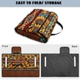thumbnail image 5 of COEQINE Quilted Golf Cart Seat Cover, Folds Design with Handle for Easy Carry, Universal Fit for EZGO Yamaha Club Car 2-Seater, 4 Front Pockets, Butterfly Sunflower American Tribal Brown, 5 of 8