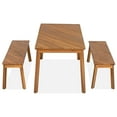 thumbnail image 4 of Tcbosik 3-Piece Outdoor Furniture Set, 49.7" Dining Table & 2 Benches, Picnic Beer Table Set, Bistro Set for Patio, Garden, Backyard, Natural, 4 of 7