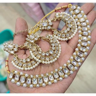Magnifique Collier Indien Plaqué Or - Style Bollywood, Parfait Pour Mariage Et Cérémonies Ethniques
