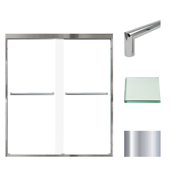Transolid FBPT606608C-T-PC 66" High X 59" Wide Bypass Frameless Shower Door - Chrome