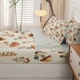 thumbnail image 5 of Homewish Vintage Botanical Mushroom Zipper Queen Comforter Set with Fitted Sheet and 2 Pillowcases,Retro Fungus Plant Zipper Bedding Set,Light Gray Reversible,4pcs, 5 of 8
