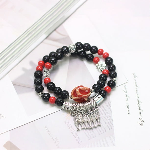 Accesorios envueltos doble estilo étnico pulsera de cerámica pulsera de cuentas mujer alto sentido