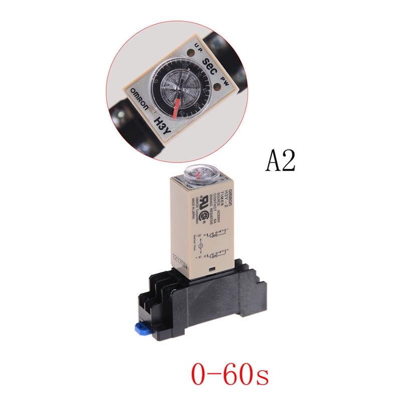 220V H3Y-2 Power On Time Relay Delay Timer 0-30s/60s DPDT & Base Socket RGZY  ed 