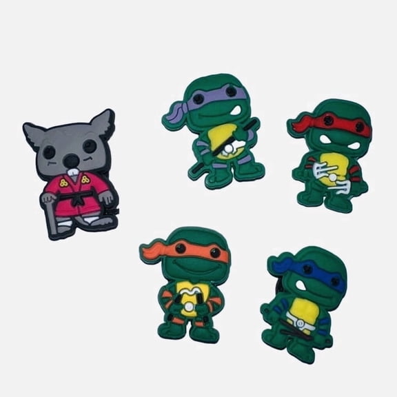 Cartoon Turtles Ninja Shifu Raphael Michaelangelo Leonardo Donatello Decorative Charms for Clogs, Bracelets, Purses, DIY Crafts