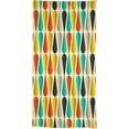 thumbnail image 5 of Mid Century Tablecloth, Modern Drop Shape Retro Colors Print Boho Orange Teal Black Geometric Pattern Tablecloth for Kitchen Holiday Dinner Hotel Restaurant, Rectangle(60x120in), 5 of 6