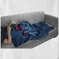 thumbnail image 6 of Fitness Soft Flannel Fleece Throw Blanket, No Pain No Gain Words Graffiti Style Typography Gym Training, Cozy Plush for Indoor and Outdoor Use, 50" x 70", Blue Pink Pale Blue, by Ambesonne, 6 of 6