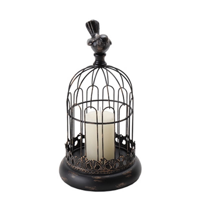 Candelero decorativo para jaula de pájaros, farol de vela vintage para chimenea de boda, decoración festiva Ormromra CPB-SSW118-3