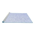 thumbnail image 2 of Ahgly Company Machine Washable Indoor Round Solid Blue Modern Area Rugs, 4' Round, 2 of 4