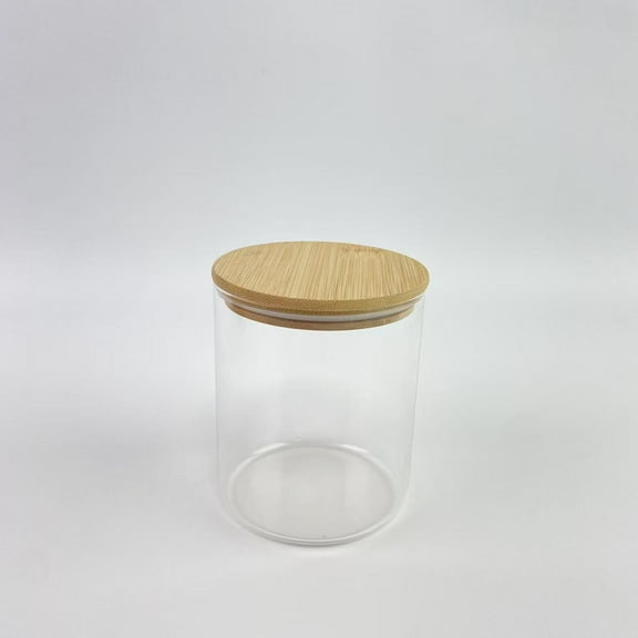 IMYKIMIECHO Food Containers,33 oz Glass Food Storage Jars with Airtight Lids, Clear Glass Jar with Bamboo Lid, Airtight Food Canister for Tea, Candy, Coffee, Sugar, Cookie, Snack