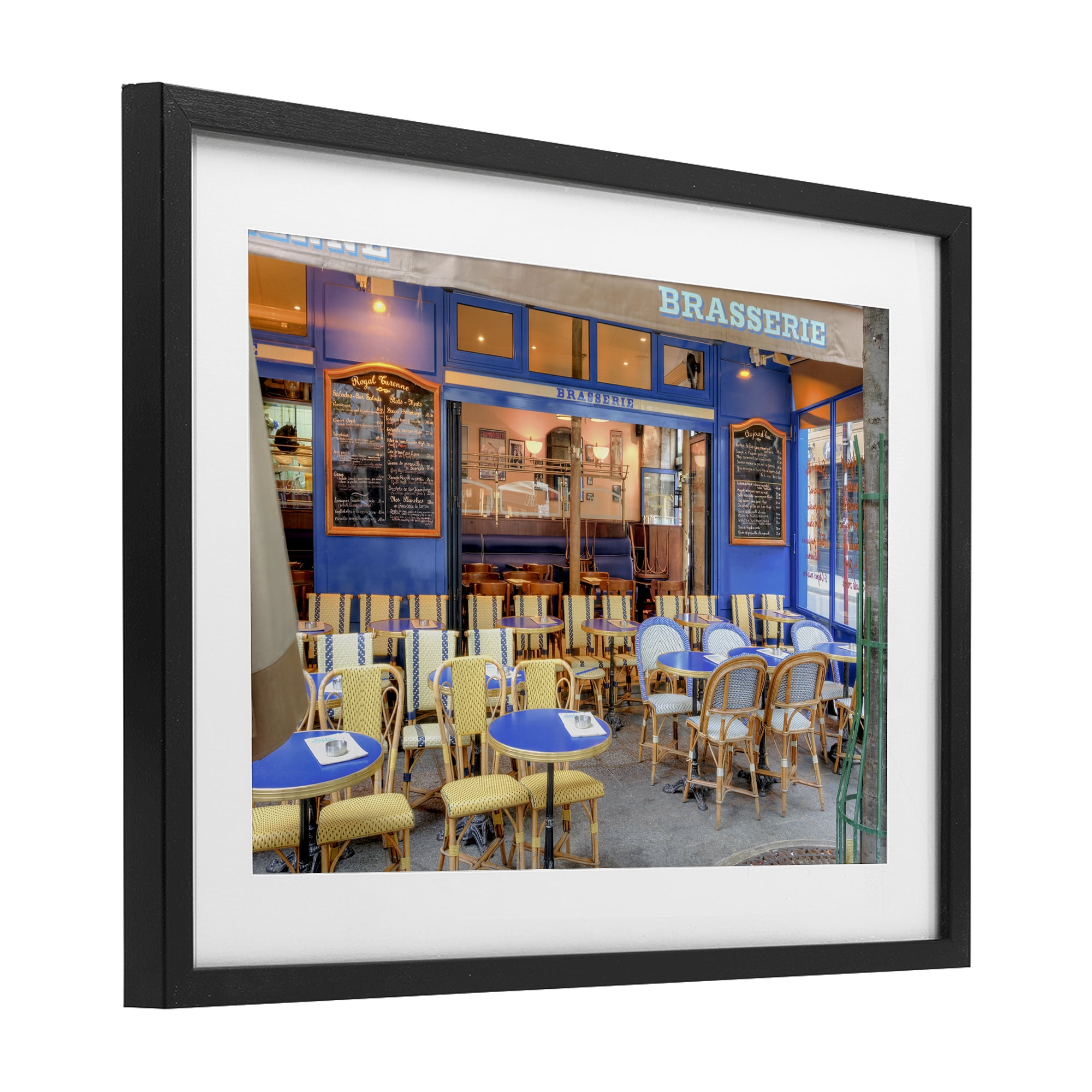 Stupell Industries Parisian Brasserie Terrace Black Framed Print Under Glass, design by Alan Blaustein