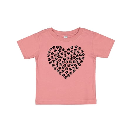 

Inktastic Heart Made Of Paws Dog Paws Puppy Paws - Black Boys or Girls Baby T-Shirt