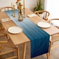 thumbnail image 3 of Table Runner 72 Inches Long for Kitchen Dining, Navy Blue Ombre Dresser Scarf Farmhouse, Dining Table Decorations for Wedding/Parties, Contemporary Gradient Abstract Art 14 x 72 In, 3 of 8