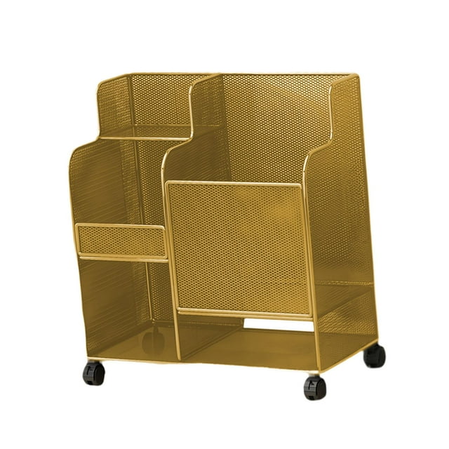 Almencla Sports Equipment Organizer with Wheels Utility Cart for Football Kettlebells Gold