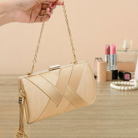 Elegant Mini Shoulder Bag for Women - Stylish Evening Party Clutch with Matching Tassel for Fashionable Occasions and Night Out Adventures