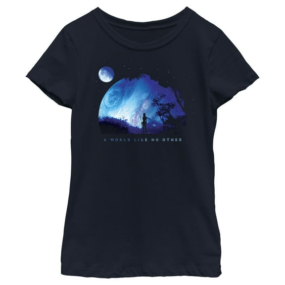 Girl's Avatar Neytiri A World Like No Other  Graphic Tee Navy Blue Small
