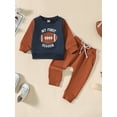thumbnail image 3 of Bagilaanoe 2PCS Newborn Baby Boy Long Pants Set Letter Print Long Sleeve Sweatshirt Pullover Tops + Drawstring Sweatpants 6M 12M 18M 24M Infant Casual Sweatsuits, 3 of 9