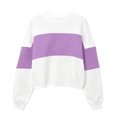 thumbnail image 2 of Women's Color Block Sweatshirt Long Sleeve Crew Neck Pullover Loose Fit Casual Fall Winter Top, 2 of 6