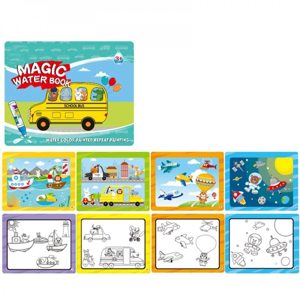 Paint With Magic Water Coloring Books For Toddlers,Reusable Water Reveal Activity Books For Kids, Gift For Girls And Boys For 3, 4, And 5 Year