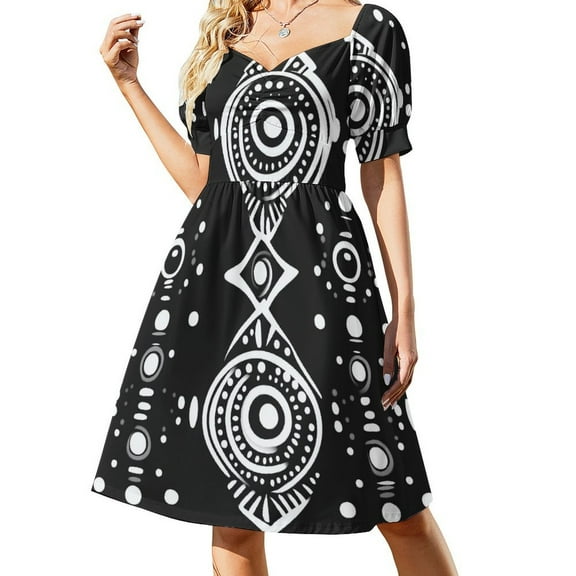 Bohemian Pattern Women's Summer Short Sleeve Casual Dresses Floral Party Dress