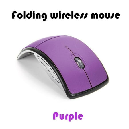 2.4ghz Wireless Foldable Folding Arc Optical Mouse for Microsoft Laptop Notebook - Purple