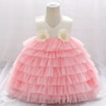 thumbnail image 4 of Fesfesfes Kids Girls Ruffled Princess Dress Infant Toddler Girls Bridesmaid Pageant Gown Birthday Party Dress, 4 of 9