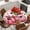 Pink, variant on Pink Pumpkins Fall Round Tablecloth, Fitted Table Cover with Elastic for 36"-44" Round Tables, Thanksgiving Botanical Leaves Beige Table Cloth Outdoor Indoor Dinning Party Waterproof Tablecloths