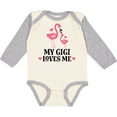 thumbnail image 3 of Inktastic My Gigi Loves Me Flamingo Girls Long Sleeve Baby Bodysuit, 3 of 5
