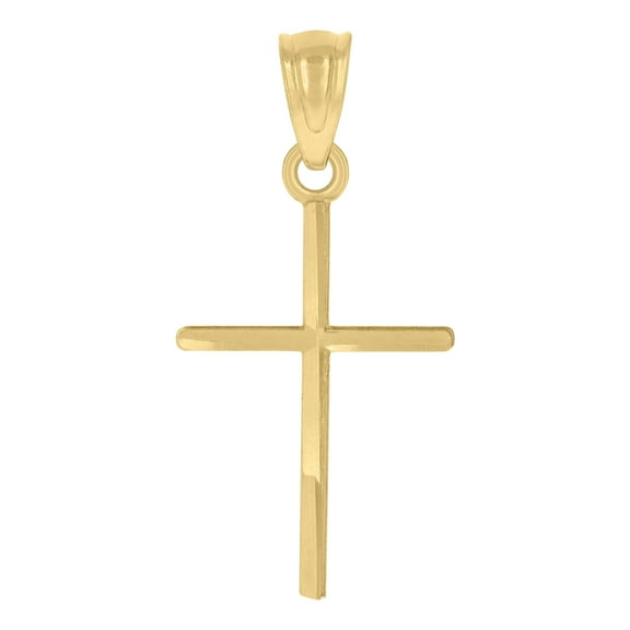 10kt Real Yellow Gold Unisex Cross Religious Charm Pendant