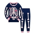 thumbnail image 4 of HAYIMI Child Halloween Skeleton Print O-Neck Long Sleeve Tops And Pants Sleep For Girls Cozy Homewear With Design For Nighttime Comfort Relaxed Fit Nightwear, 4 of 4