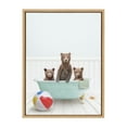 thumbnail image 5 of Kate and Laurel Sylvie Three Bear Cubs In Beach House Bath Framed Canvas Wall Art by Amy Peterson, 18x24 Natural, Cute Animal Bathtub Art for Wall, 5 of 7