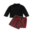 thumbnail image 1 of Girls‘ 2 Piece Set  Christmas Long Sleeve Tops and Plaid Skirt, 1 of 9