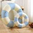 thumbnail image 2 of Langgg Children Inflatable Swimming Pool Buoyancy Rings Water Boating Rowing Practicing Aid Circle for Indoor Gym Seaside Party Blue Stripe Size 100 with Handle, 2 of 6