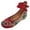 Red, variant on Women Flat Shoes Chinese Embroidered Flower Sandals Bridal Mary Jane Ballet Traditional Rubber Sole Shoes for Summer Walking Green Size 5.5
