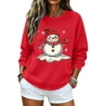 thumbnail image 6 of Jsaierl Women's Christmas Sweatshirts Funny Snowman Graphic Sweatshirt Party Work Pullover Crewneck Holiday Long Sleeve Tops S-2XL, 6 of 7