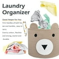 thumbnail image 4 of TACYKIBD Yellow Bear Laundry Basket, 14x14x14in, Cotton Rope, Foldable, Portable, Open, 15L, Storage and Organization in Living Room, Bedroom, Bathroom, Nursery Room, Playroom, Pet Toy Basket, 4 of 17