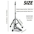 thumbnail image 5 of Vaisoeny Hi Hat Stand, Double Braced Three Legs Hi-Hat Stand with Widened Non-Slip Rubber feet , Adjustable Height 23.6" to 39.3"(V-CC-JKC07), 5 of 6