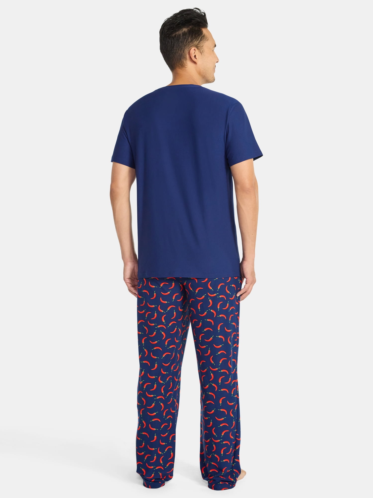 Fox + Badger Men's Short Sleeve Top and Pajama Pants Sleep Set, 2-Piece, Sizes S-XXL