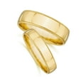 thumbnail image 3 of Pompeii3 Matching Gold His Hers Polished Wedding Band Ring Set, 3 of 5