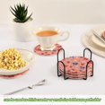 thumbnail image 7 of 6 Pcs Drink Coasters with Holder 3.94in Woven Coasters for Drinks Bows and Strawberries Pattern Coaster Set for Protection Table, 7 of 7