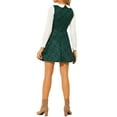 thumbnail image 3 of INSPIRE CHIC Women's Plaid Peter Pan Collar Long Sleeve Mini A-Line Dress XS Green, 3 of 8
