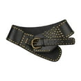 thumbnail image 2 of freneci Women Wide Belt Casual Gothic Belt Costume Accessories Decorative Dress Belt Black, 2 of 8
