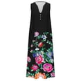 thumbnail image 5 of BangWanChi Boho Dresses for Women 2026 New Women's V-neck Button Button Sleeveless Printed Long Dress, 5 of 5