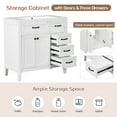 thumbnail image 4 of 36" Bathroom Vanity without Sink, Modern Bathroom Storage Cabinet with One Cabinet and Drawers, Bathroom Vanity Base Only, Solid Frame and MDF Board, Easy to Install, White, 4 of 7