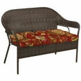 thumbnail image 5 of Jordan Manufacturing 44" x 18" Multicolor Floral Tufted Contoured Outdoor Wicker Bench Cushion, 5 of 6