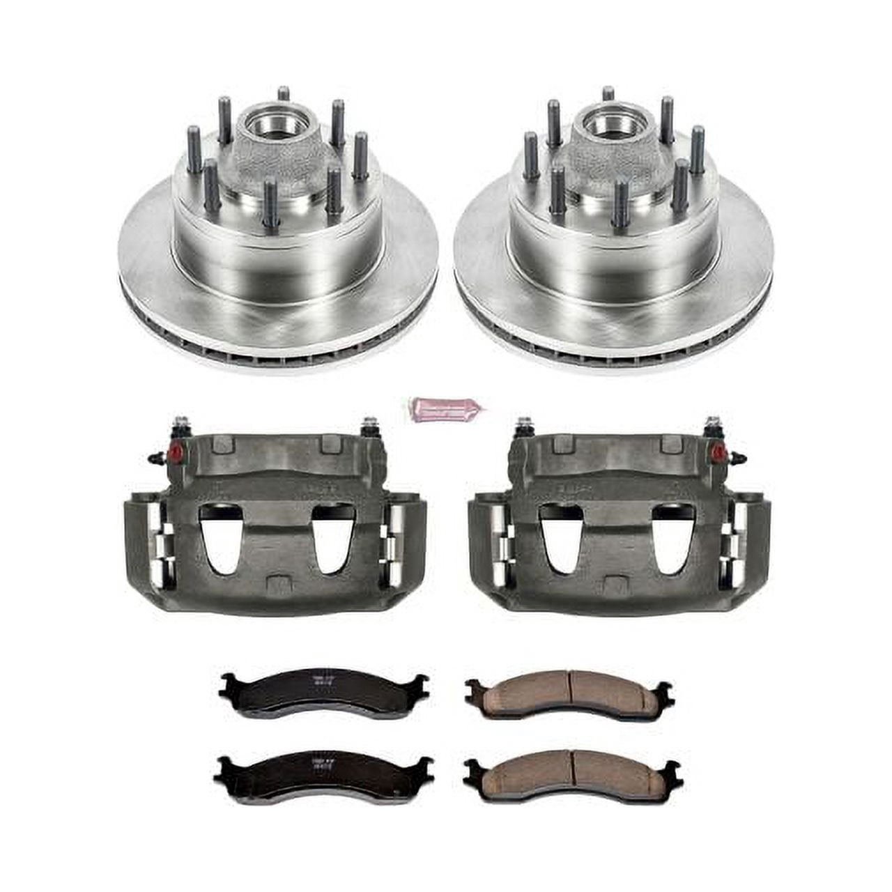 PowerStop Front Stock Replacement Brake Pad and Rotor Kit with Calipers Fits: FORD Select Models KCOE5087