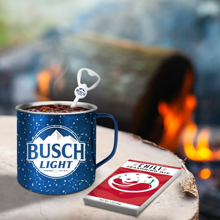 Busch Chili Tin Mug Set with Spoon and Chili Seasoning Mix