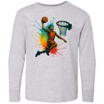 thumbnail image 3 of Inktastic Colorful Basketball Art for Sports Enthusiasts Long Sleeve Youth T-Shirt, 3 of 5